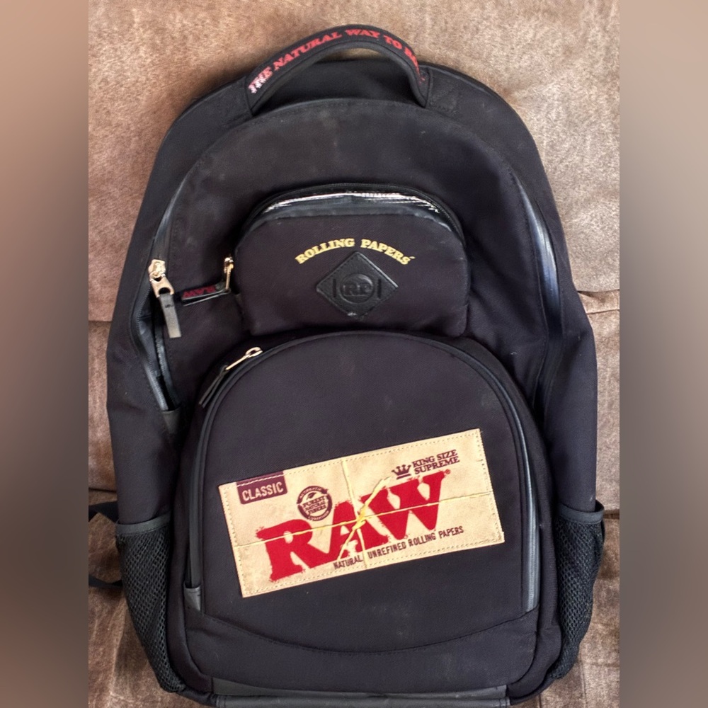 RAW ODOR-PROOF Black Backpack with Tan Accents